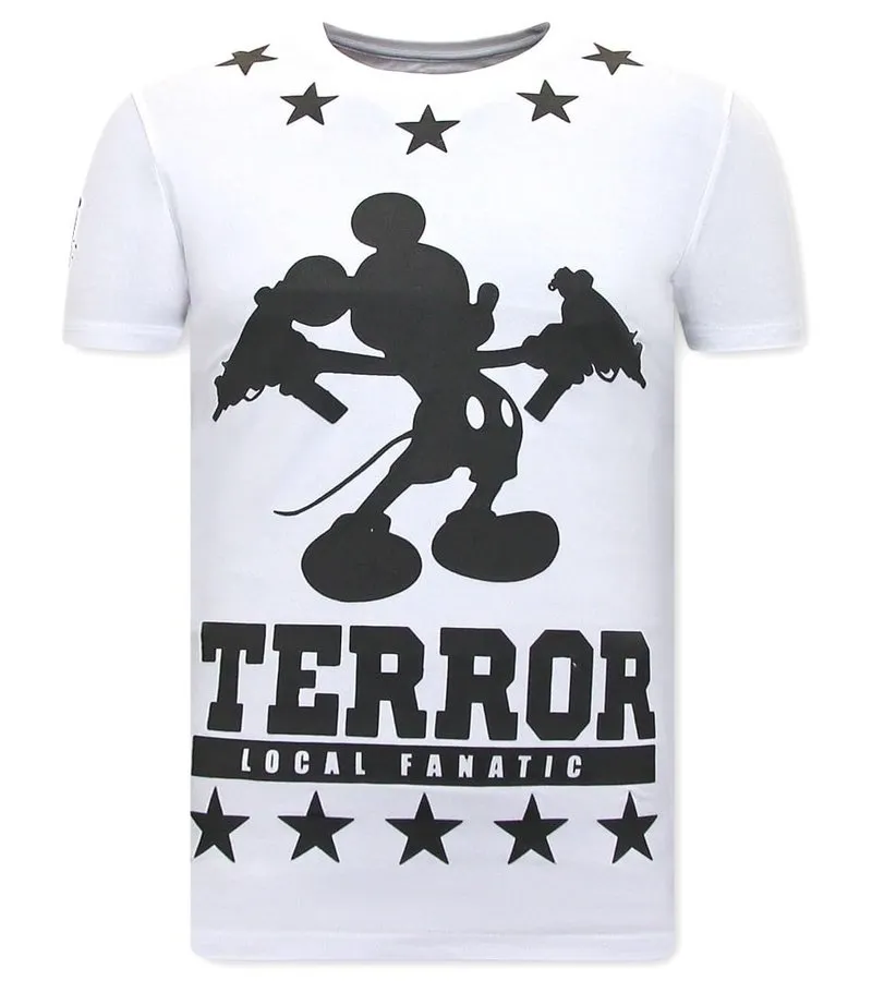 TERROR MOUSE CAMISETAS PARA HOMBRE  BLANCO